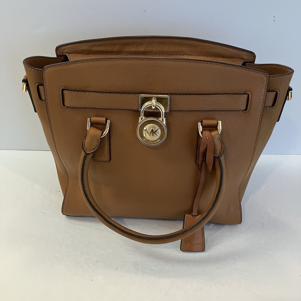 Michael Kors Hamilton Leather Bag Satchel Tan‎ Leather Handbag